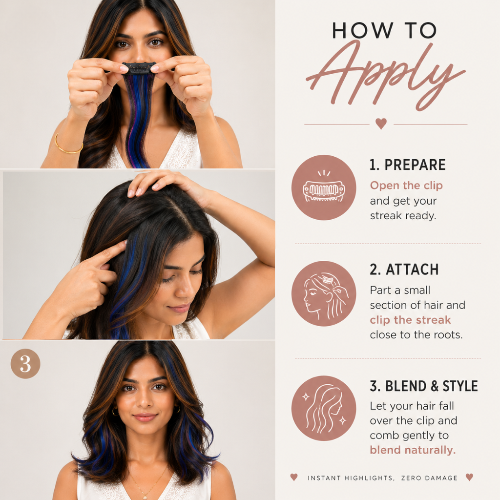 Clip-In-Color Streak- BLUE