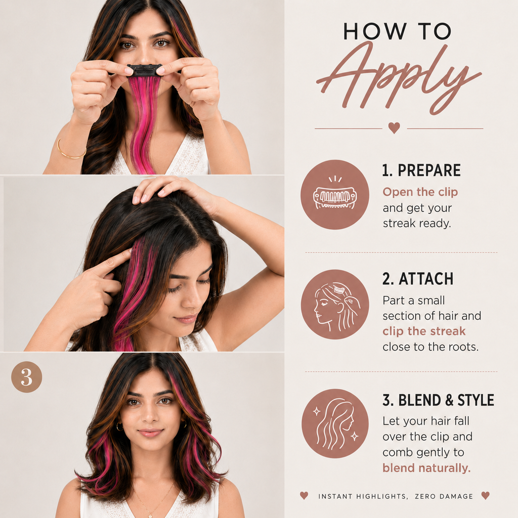 Clip-In-Color Streak- PINK