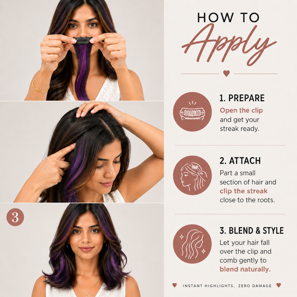 Clip-In-Color Streak- PURPLE