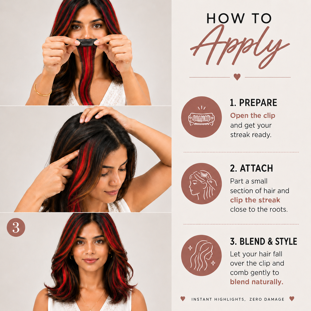 Clip-In-Color Streak- RED