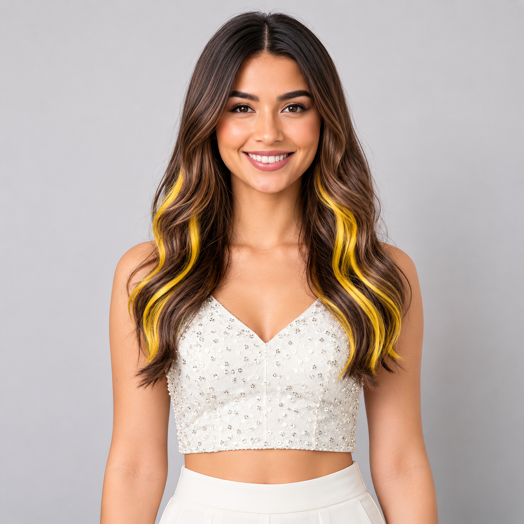 Clip-In-Color Streak- YELLOW